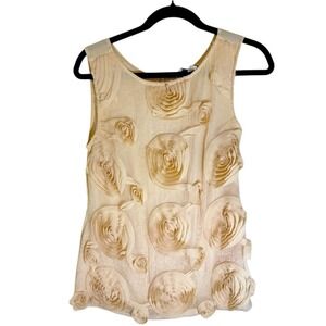 Yoana Baraschi Raised‎ Fabric Rose Fabric Top Antrhropologie Small